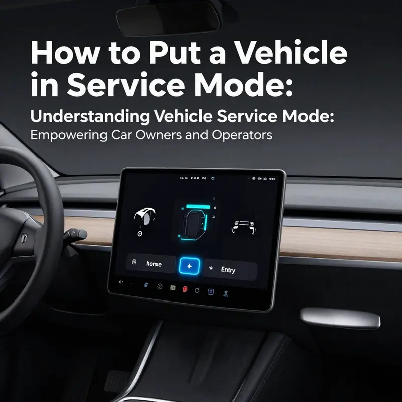 Activating service mode on a Tesla Model 3 using the on-screen controls.