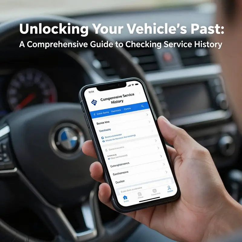 Using a smartphone to access a vehicle’s service history through a third-party app.