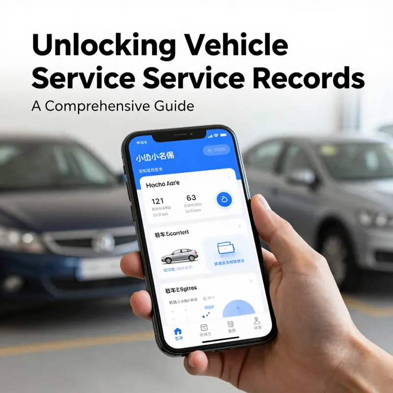 An individual accessing vehicle service records via the Houche Kejian platform, showcasing a detailed report on a smartphone.