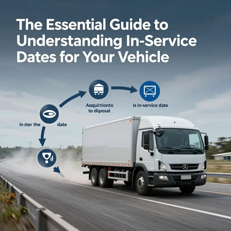 A detailed view of vehicle documentation highlighting in-service date information.