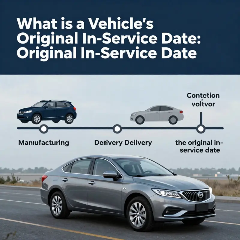 A visual timeline depicting the various key dates in a vehicle’s lifecycle.