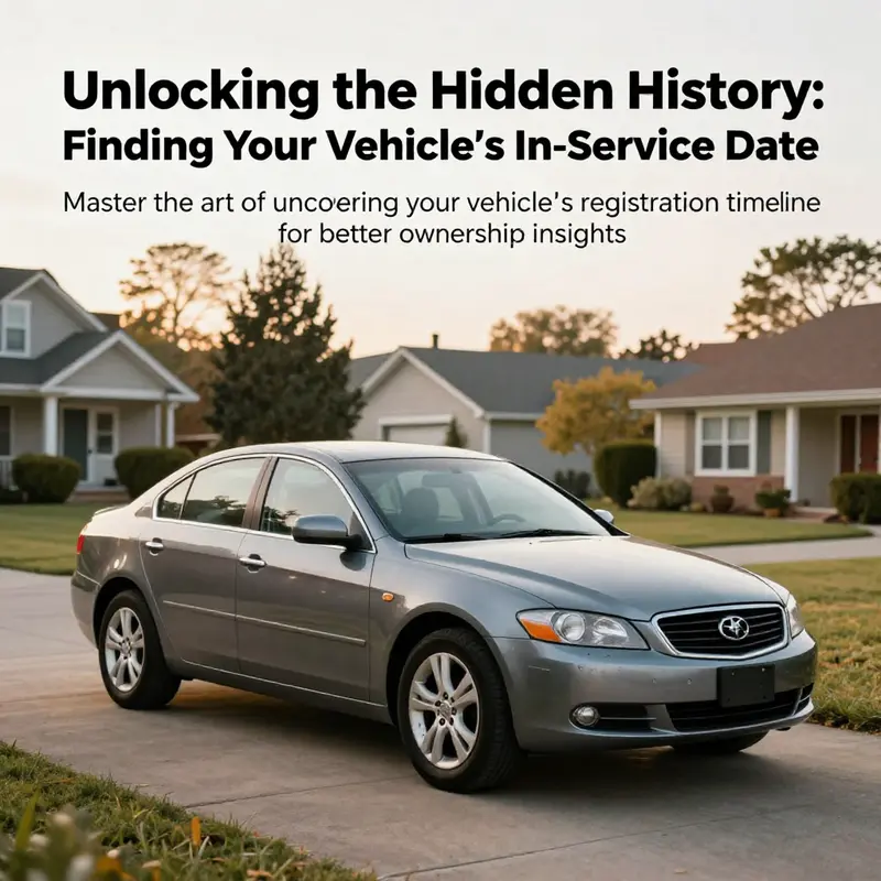 A calm residential setting with a car parked, representing vehicle ownership and the significance of its in-service date.