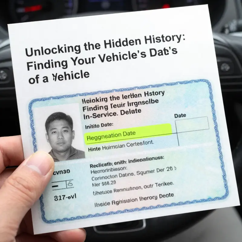 The crucial information within a vehicle registration certificate that reveals the in-service date.