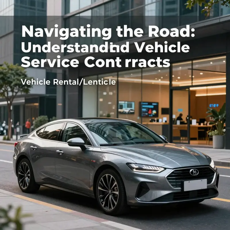 An illustration representing the concept of vehicle rental and leasing agreements.