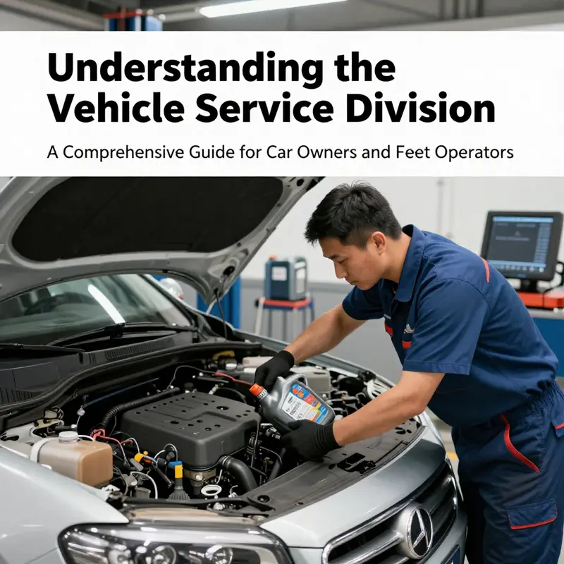 A mechanic performing an oil change, reflecting the core functions of a vehicle service division.