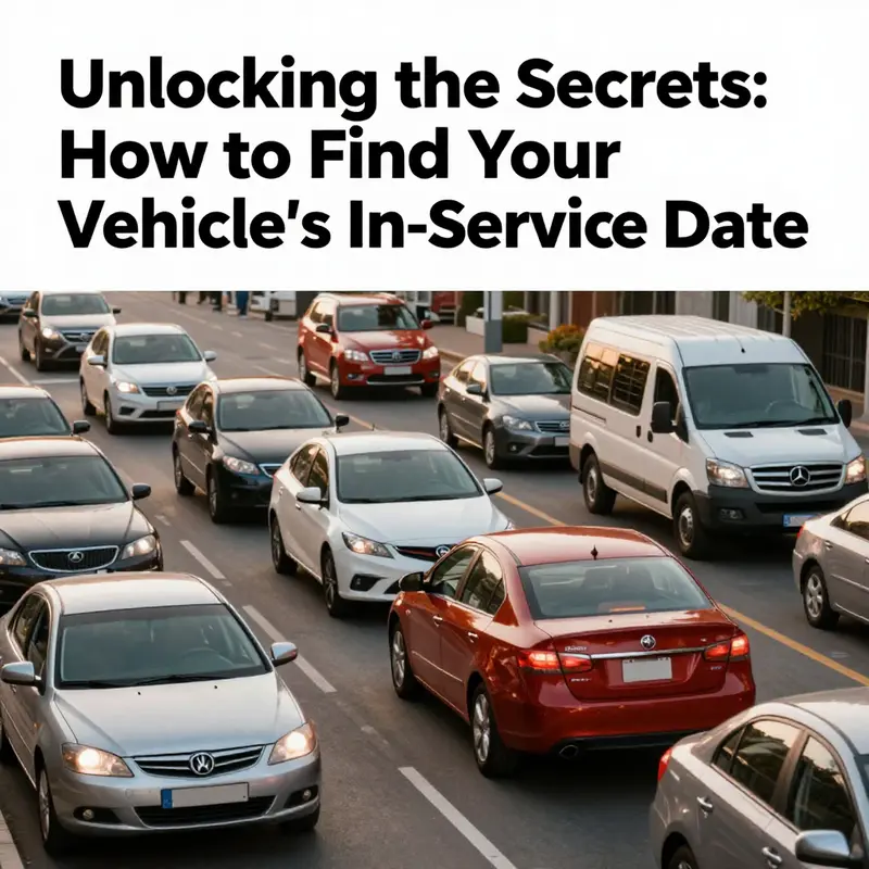 An engaging scene of various vehicles representing the significance of vehicle registration and service dates.