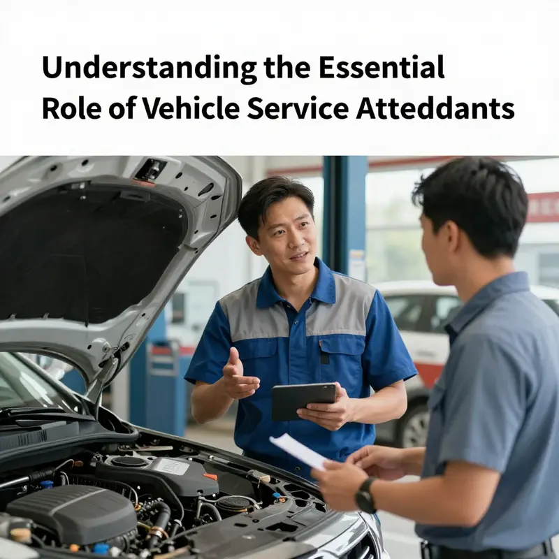 A Vehicle Service Attendant meticulously checks a car’s engine to ensure optimal performance.