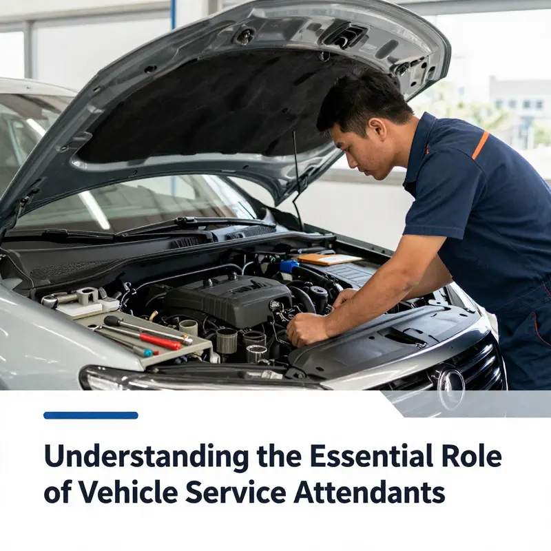 A Vehicle Service Attendant meticulously checks a car’s engine to ensure optimal performance.