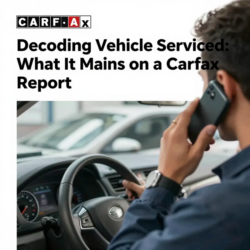 Close-up of a Carfax report detailing the ‘Vehicle Serviced’ section.