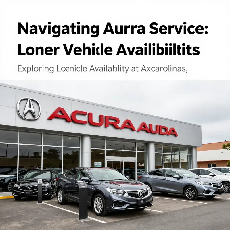 Wide-angle view of Axcarolinas Acura dealership with vehicles on display.