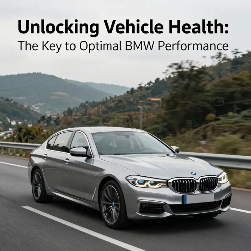 A technician performing a thorough Vehicle Health Check on a BMW.