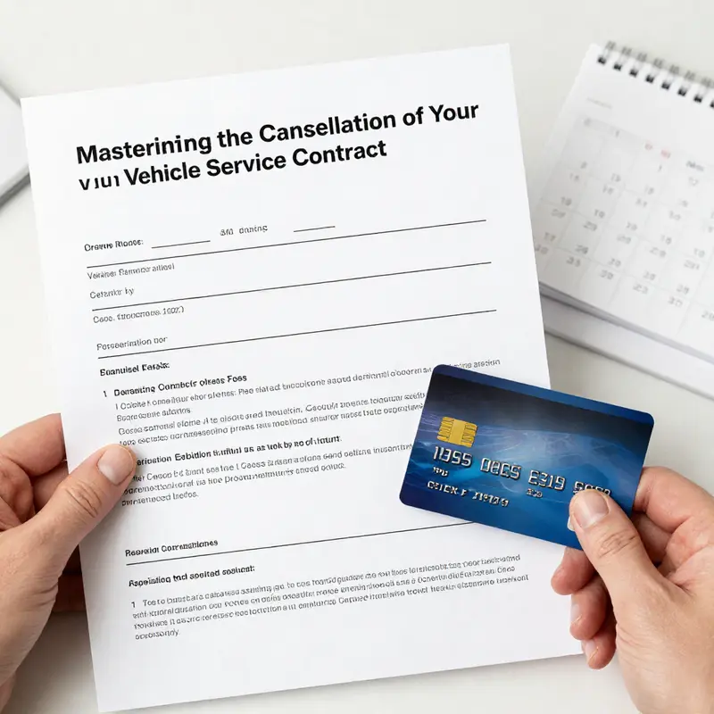 Reviewing the cancellation and refund terms in a vehicle service contract to understand obligations.
