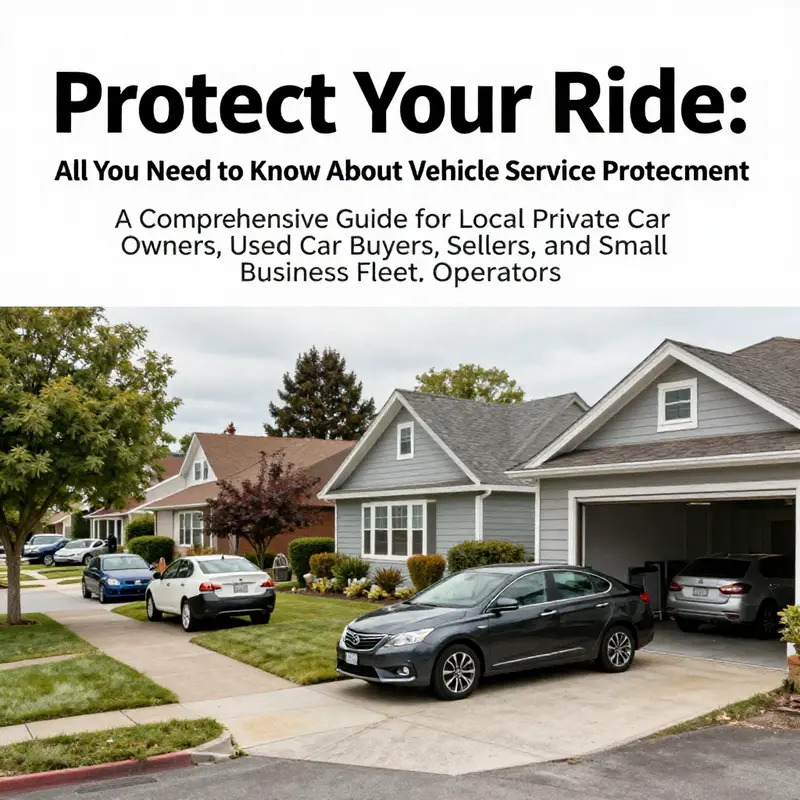A neighborhood scene showing various vehicles in a driveway, emphasizing the importance of Vehicle Service Protection.
