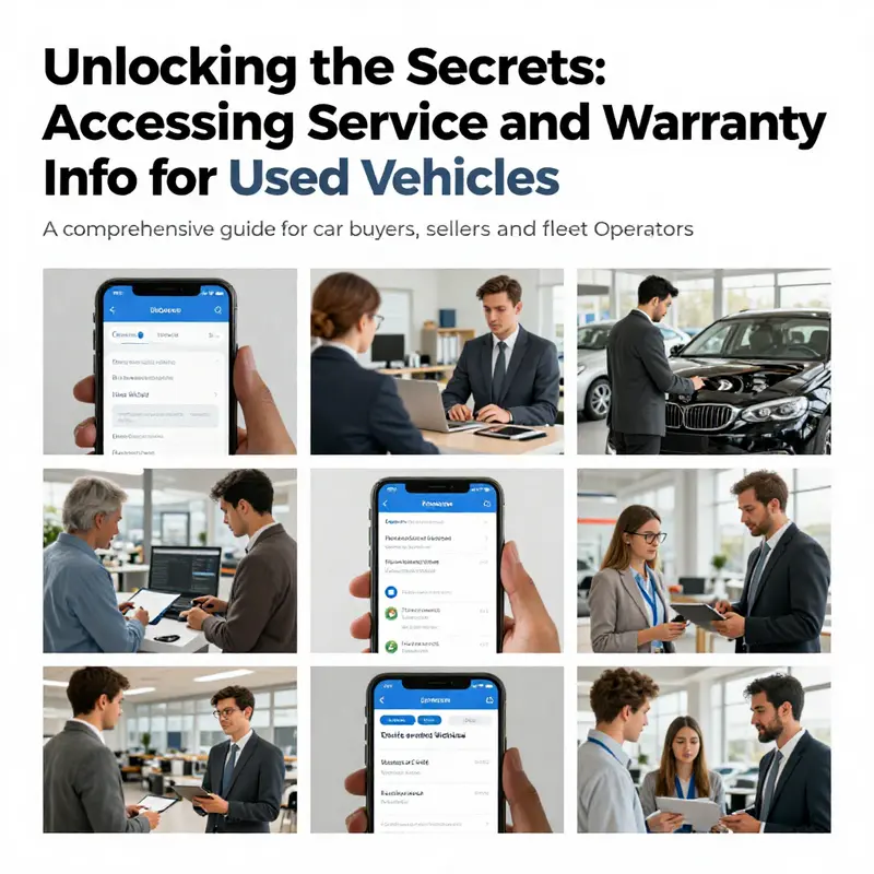 Visual representation of multiple ways to access vehicle service history and warranty info.