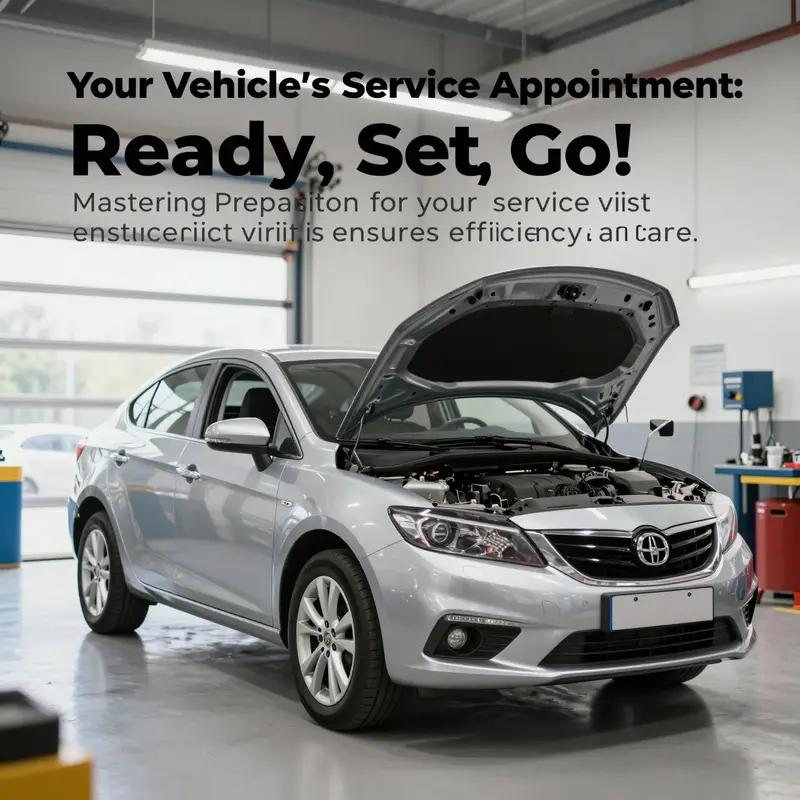 A well-maintained car inside a garage, ready for a service appointment, symbolizing vehicle care.