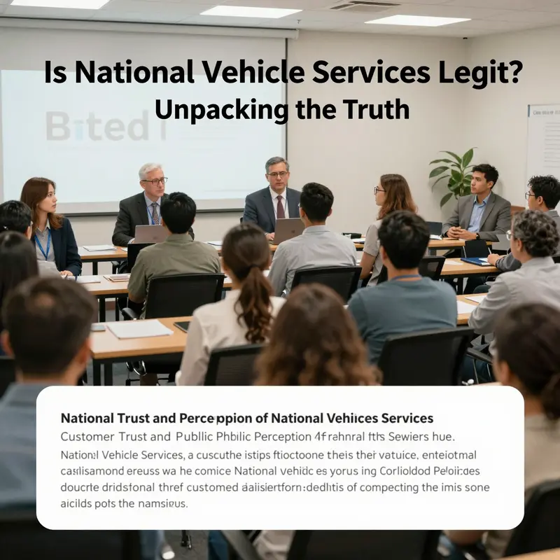 Industry professionals evaluating the credibility of National Vehicle Services in a professional setting.