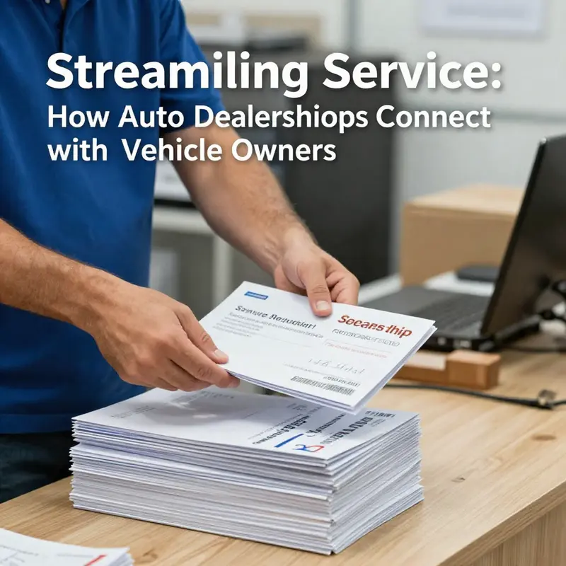 An automated mailing system at work, efficiently printing service reminders for vehicle owners.