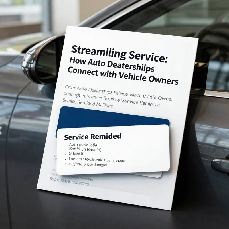 An automated mailing system at work, efficiently printing service reminders for vehicle owners.