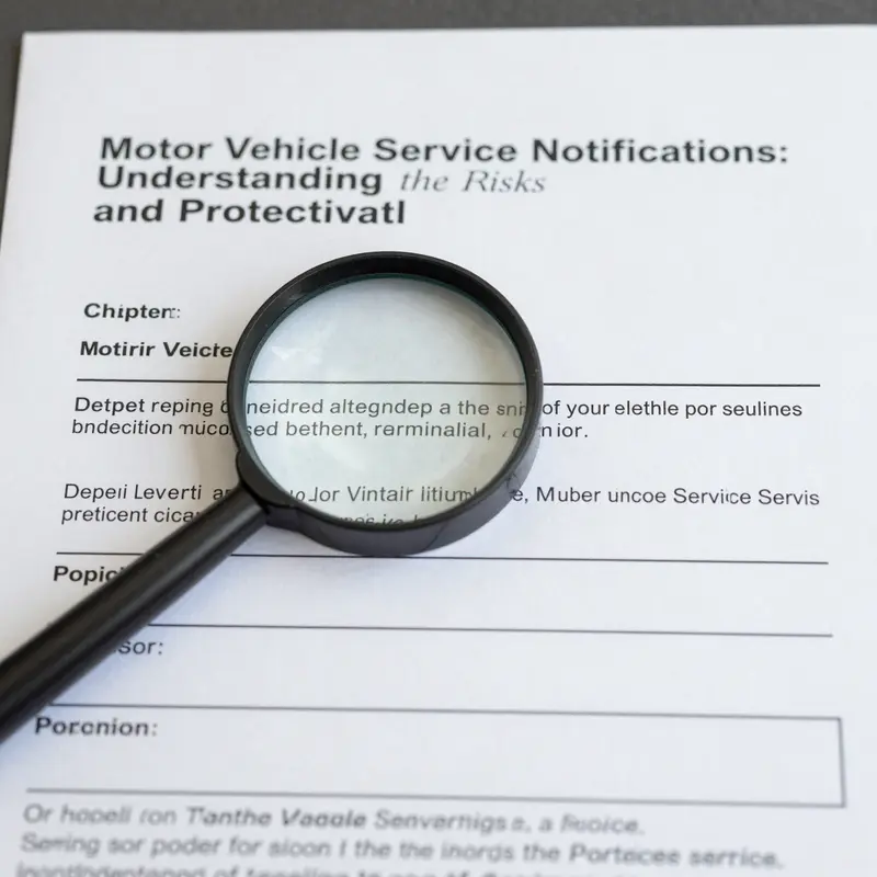 A car owner analyzing a suspicious service notification, highlighting the importance of awareness.