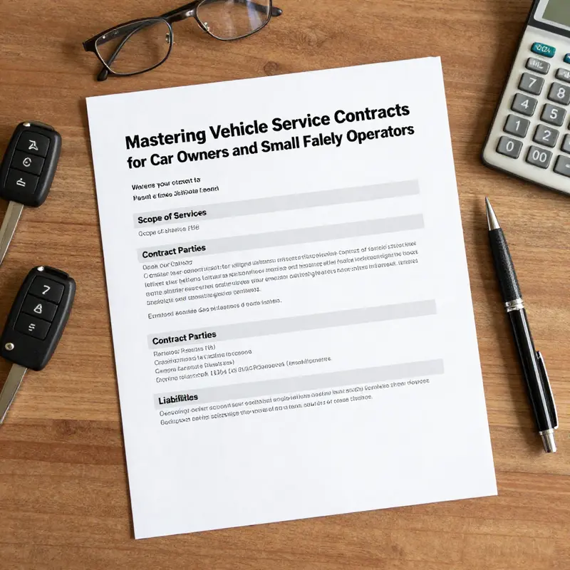 A snapshot of a vehicle service contract detailing key components essential for understanding service agreements.