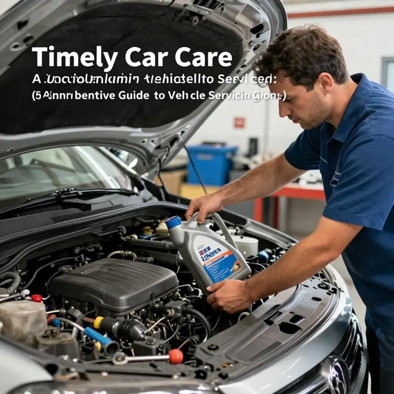 A technician performing a small service, focusing on oil changes and routine checks.