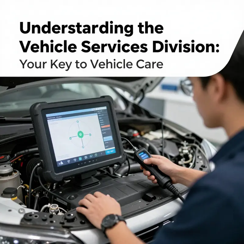 Mechanics at work, showcasing the key functions of the Vehicle Services Division.