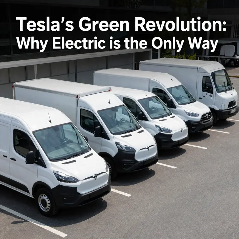 Tesla’s commitment to sustainability is evident in its electric service vehicles designed for eco-friendliness.