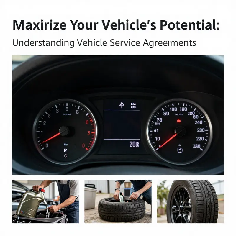 A formal Vehicle Service Agreement, showcasing terms and conditions set against an automotive backdrop.