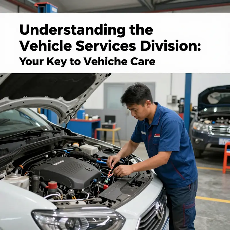 Mechanics at work, showcasing the key functions of the Vehicle Services Division.