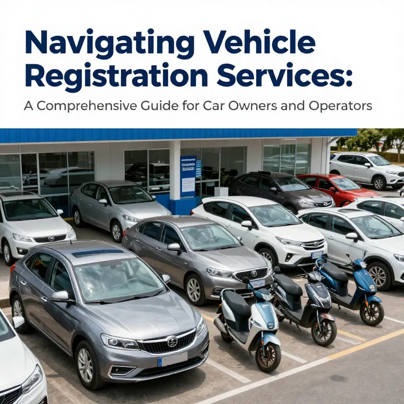 A variety of vehicles, including cars and electric vehicles, showcased at a vehicle registration office.