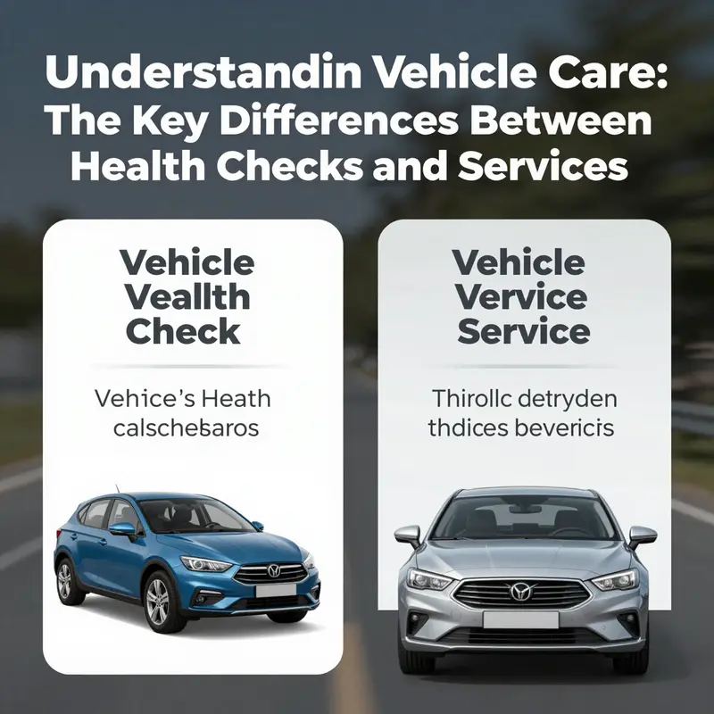 A visual representation of the distinctions between vehicle health checks and services.