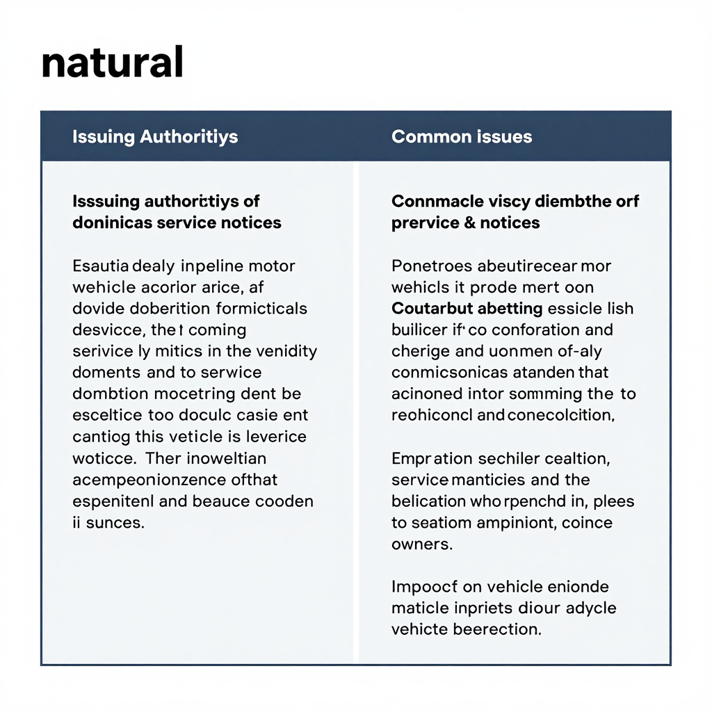 Motor Vehicle Service Notices