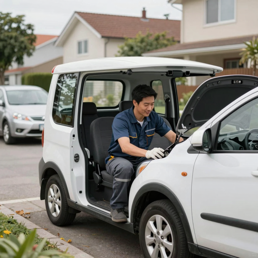A modern mobile vehicle service in action