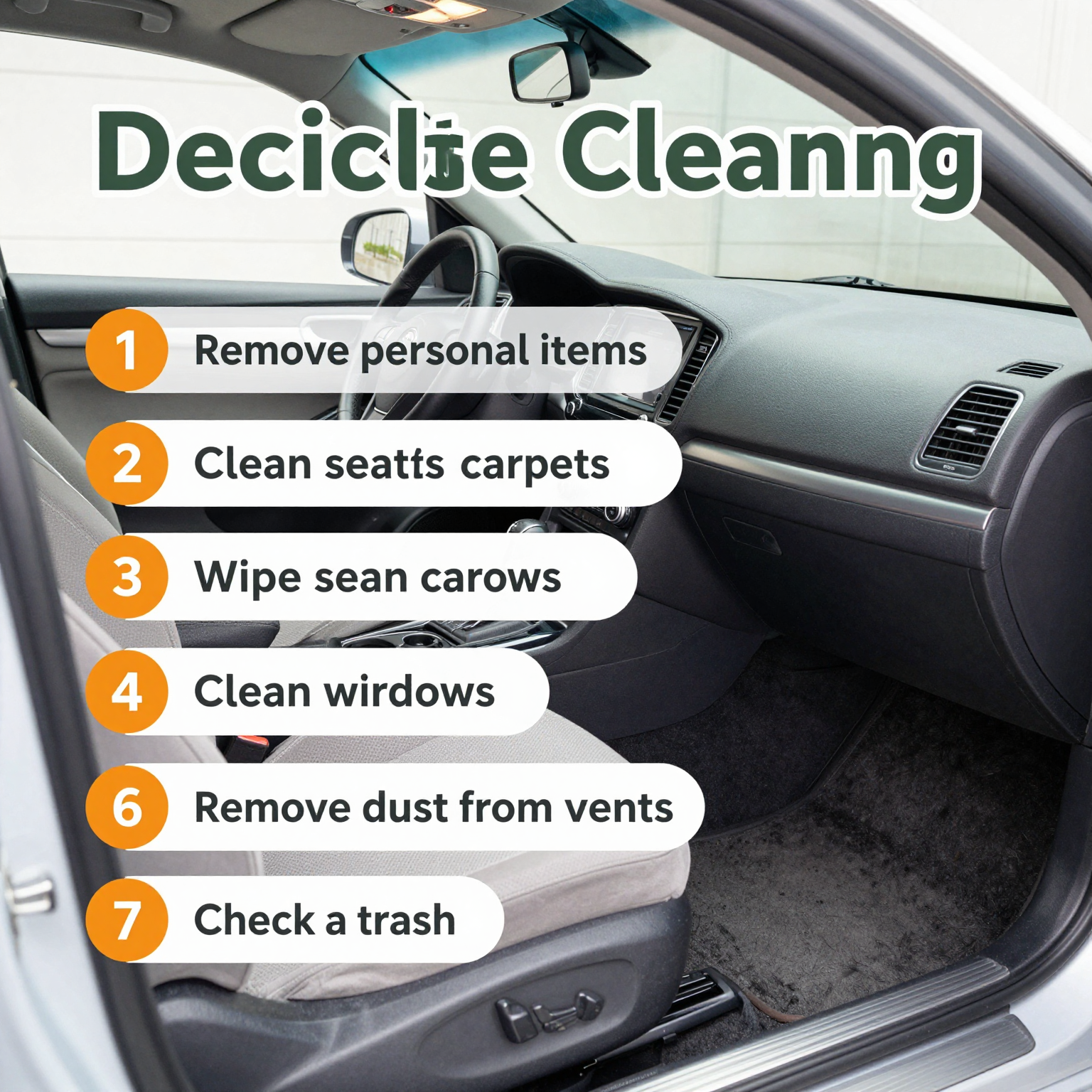 Checklist for Vehicle Date Cleaning