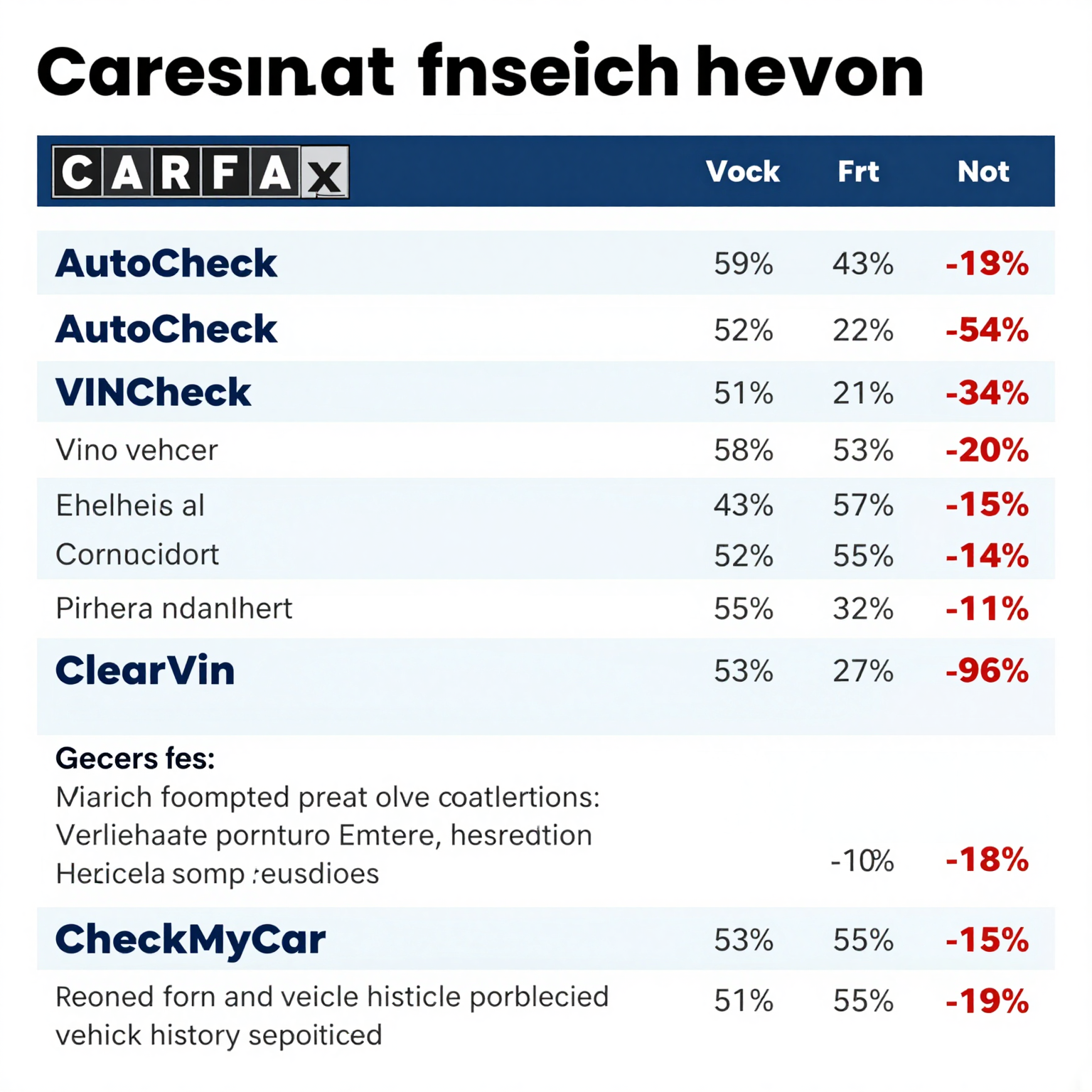 Comparison of Vehicle History Report Services