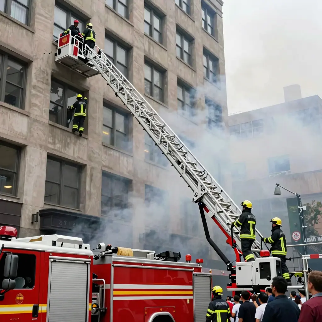 Fire Truck Ladder in Action