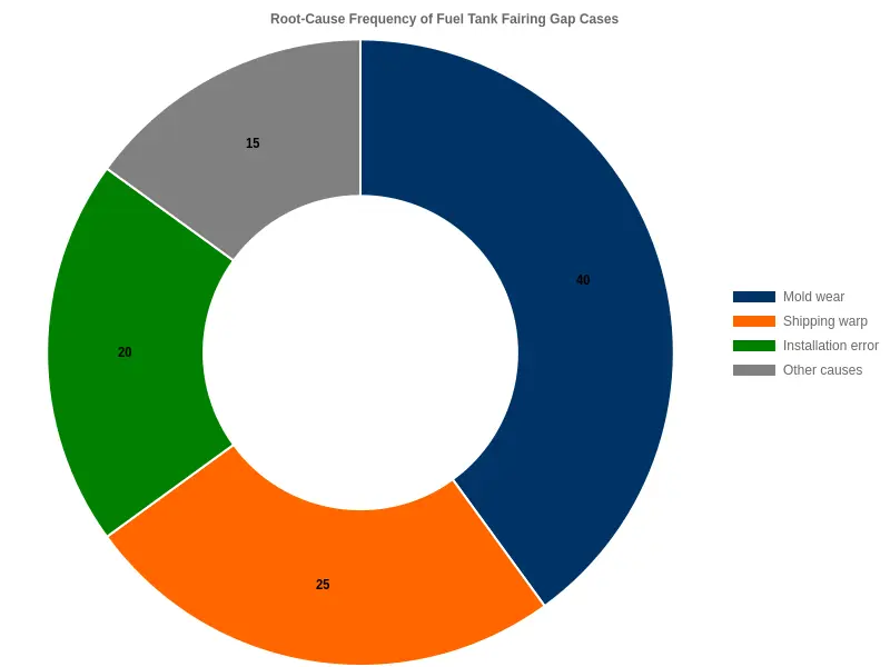 Root-Cause Frequency of Fuel Tank Fairing Gap Cases doughnut chart